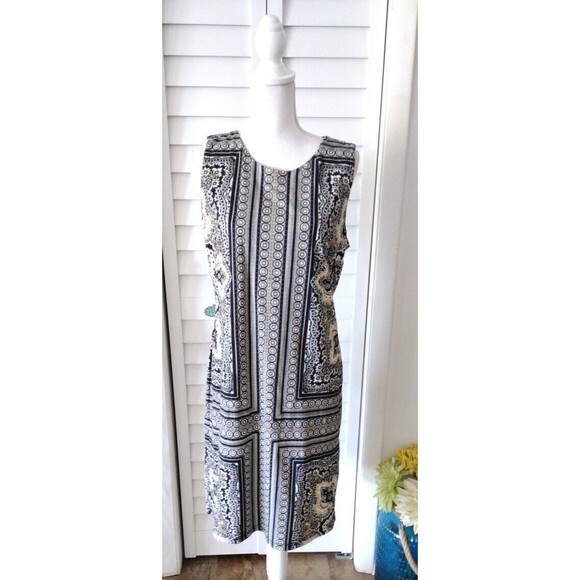 J. McLaughlin‎ women's Sofia Catalina sleeveless Sheath Dress zip close L - Picture 1 of 11